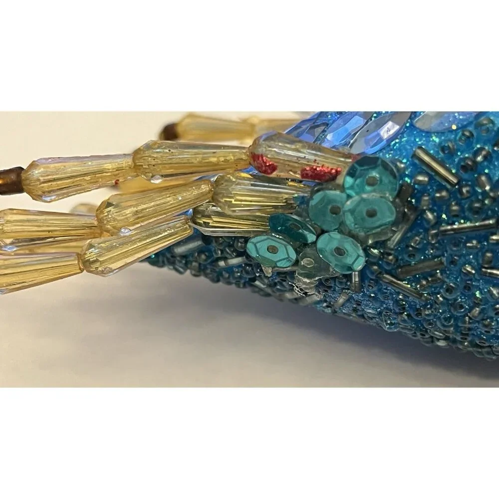 Vintage Beaded Blue Bird 6